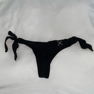 Black Boutine LA Scrunch Thong Side Tie Bikini Bottoms Size S